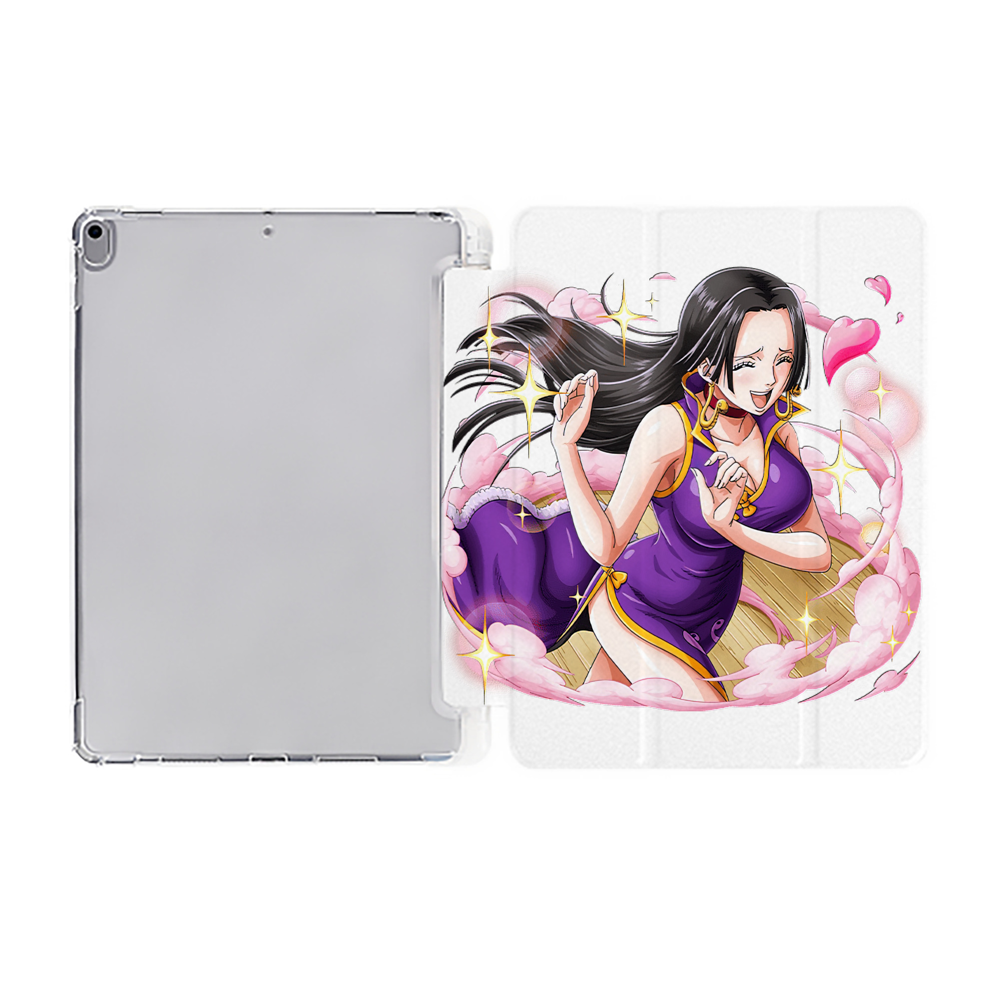 （画像用） ワンピース ボア・ハンコック ONE PIECE Boa·Hancock IPad ケース ペン収納付き 三つ折りスタンド PUレザー×シリコン 対応機種9.5/10.5/10.9インチ